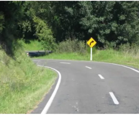 Figure 1.19: Bend Sign Mounted  on Opposite Verge 