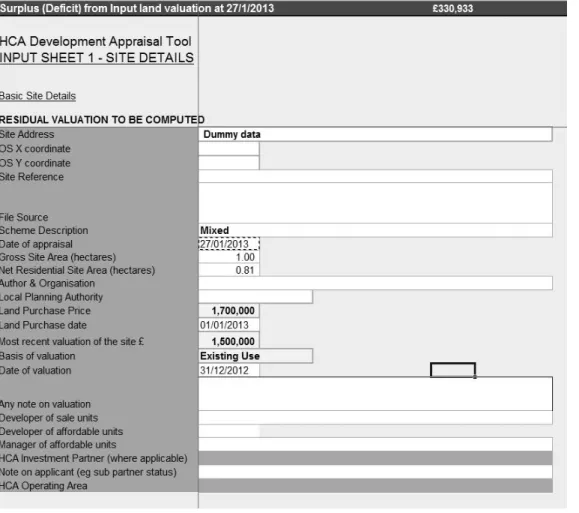 Figure 11: HCA DAT Site details screen 