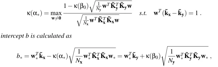 Figure 4(a), data associated with the class x are generated with the mean x as [3,0] and the covari-ance matrix Σx as [4, 0;0, 1], while data associated with the class y are generated with the mean yas10T and the covariance matrix Σ as1 0;0 5