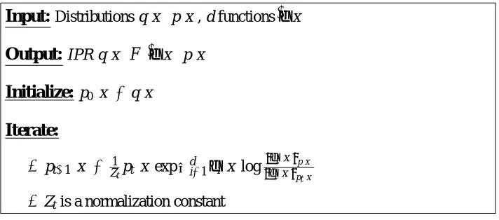 Figure 3: The Generalized Iterative Scaling Algorithm.