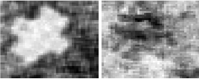 Figure 7: Output of SVDD with optimized s and ν for (left) image 1 and (right) image3, λ = 12