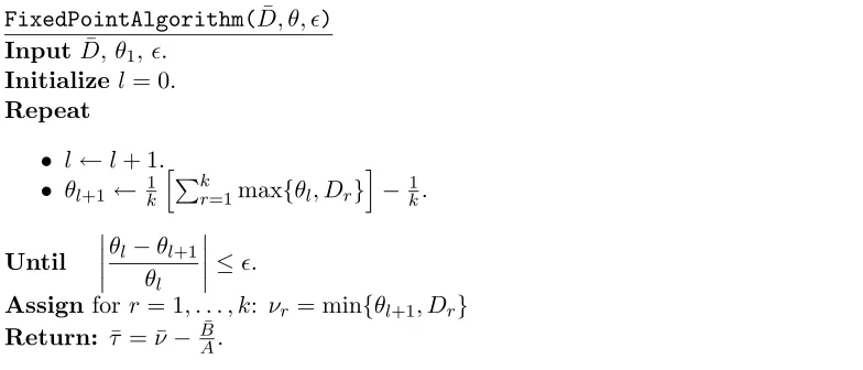 Figure 3: The ﬁxed-point algorithm for solving the reduced quadratic program.