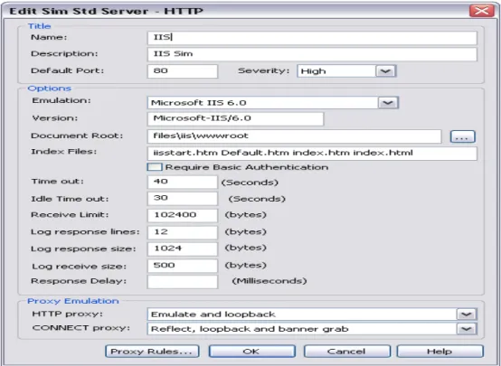 Figure 2.2: HTTP service emulation setup using KFSensor  (Source: (KFSensor, 2012)) 