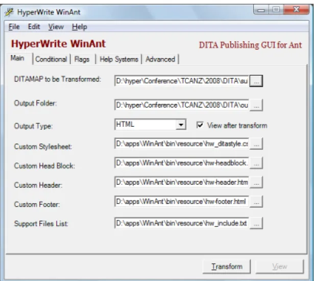Figure 4: WinANT 1.6 - Main tab