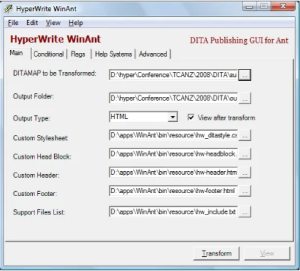 Figure 5: WinANT 1.6 - Main tab