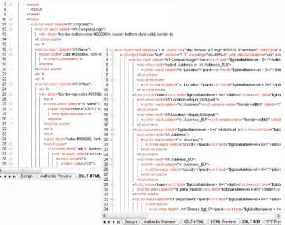 Figure 2: Previewing the auto-generated XSLT stylesheets