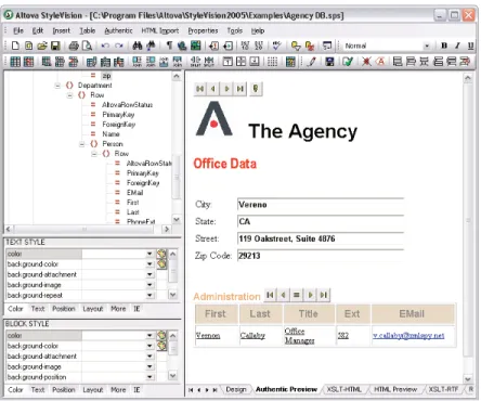 Figure 8: Previewing an Authentic Form for database editing