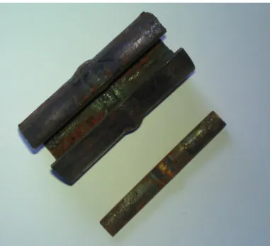 Figure 3.3: A longitudinal part (approximately 1cm in width) was cut from the  shortened pipe for metallographic analysis 