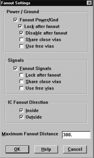 Figure 1 The Fanout Settings dialog box