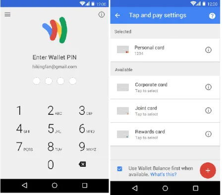 Figure 7. Google Wallet Screen captures. [19] . 