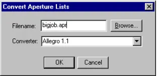 Figure 2 Convert Aperture Lists dialog box