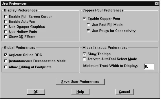 Figure 2 User Preferences dialog box