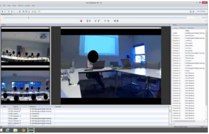 Figure 2: Video observation software ‘the Observer XT’ as used in this study (anonymized) 