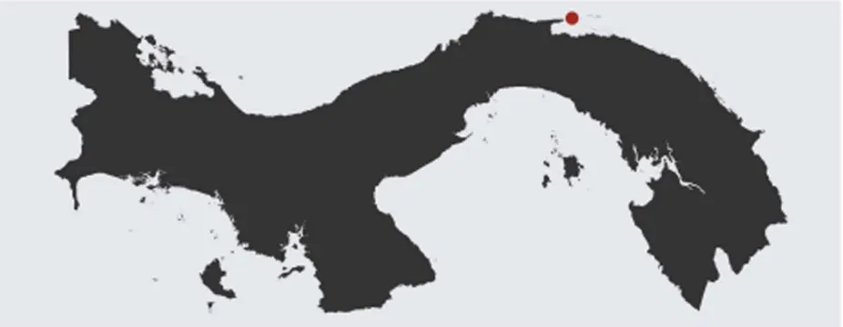 Fig. 4. Map indicating the location of the Smithsonian San Blas field station in Panamá.