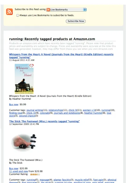 Figure 9.8 An example of a product feed that can be seen on the Amazon.