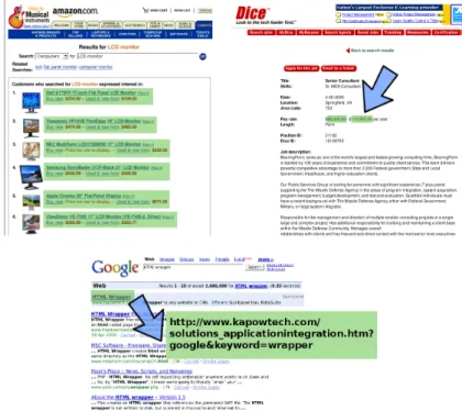 Fig. 1. Different types of instances extracted from Web pages