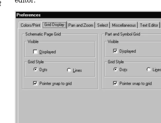 Figure 20 Grid Display tab of the Preferences dialog box