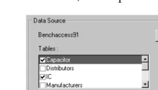 table that contains the properties. In the graphic below, the Capacitor table is selected.