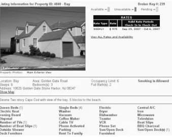 Fig. 1. Part of an example detail page from the vacation rental domain. The page is about a particular house and displays attributes of that house such as its location, occupancy limit, and number of bathrooms.