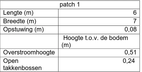 Tabel 6. Eigenschappen patch 1. 