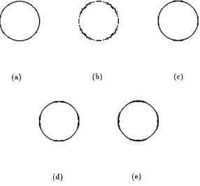 Figure 3.9: The optimum edge maps obtained for noise-free roof edges of various sizes: