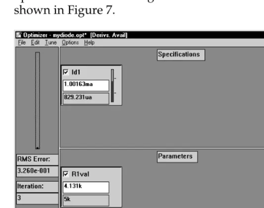 Figure 7 Optimization results for the diode design example.