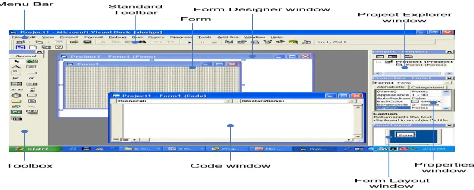 Fig. 16: Visual Basic Environment of the Interface Program 