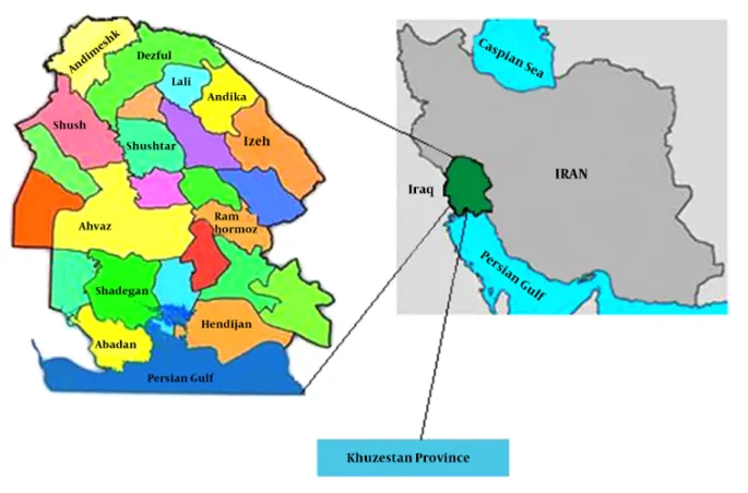 Figure 1.Map of Iran and Khuzestan Province