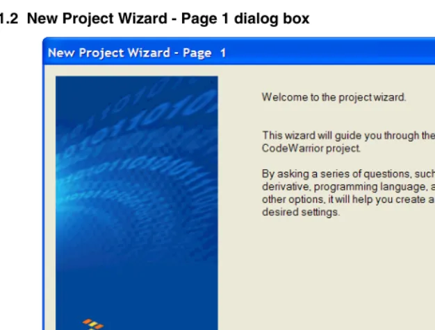 Figure 1.2  New Project Wizard - Page 1 dialog box