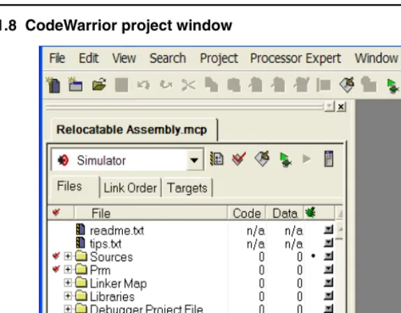 Figure 1.8  CodeWarrior project window