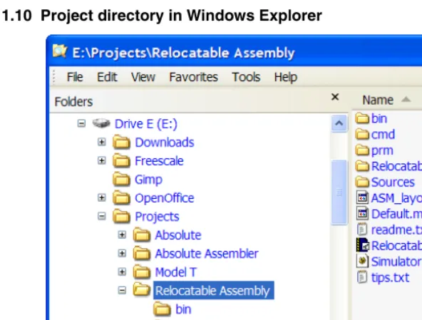 Figure 1.10  Project directory in Windows Explorer