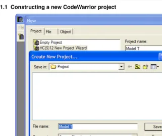 Figure 1.1  Constructing a new CodeWarrior project
