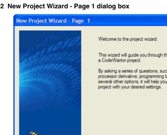Figure 1.2  New Project Wizard - Page 1 dialog box