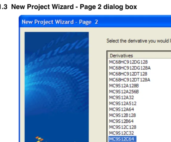 Figure 1.3  New Project Wizard - Page 2 dialog box