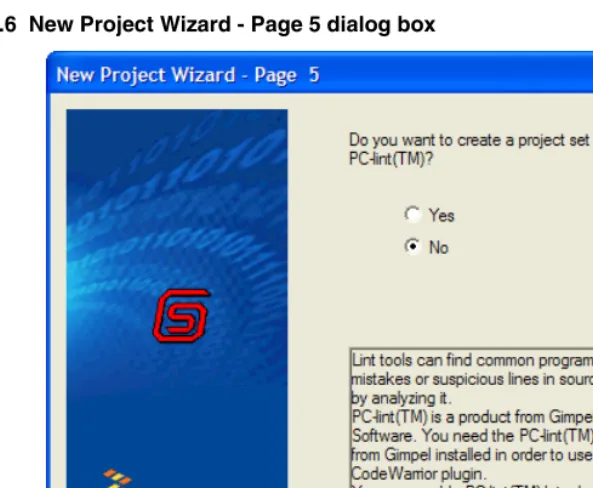 Figure 1.6  New Project Wizard - Page 5 dialog box