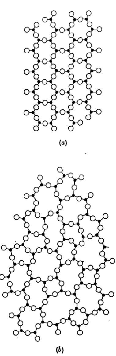 Figure 2.1 : Schematic two-dimensional representation of the structure of (a) a hypothetical