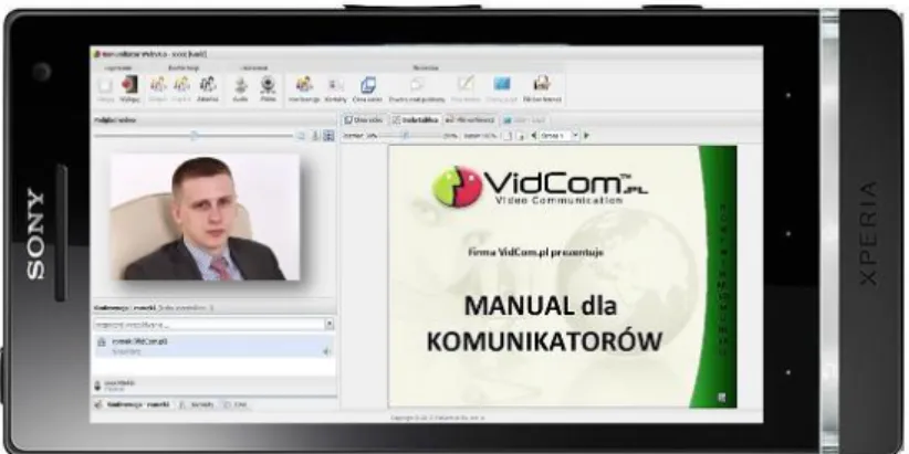 Figure 2. Videocommunicator in Android version (via Internet browser)  The most important aspects of this case [24]: 