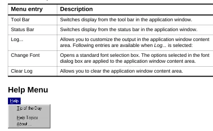 Table 1.5  View Menu Options