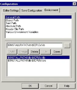 Figure 2.10  Configuration Dialog - Environment Tab