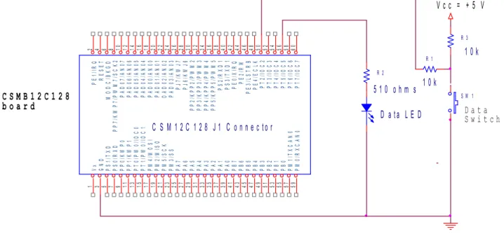 Figure 1 shows the pin-out of the CSMB12C128 module’s 60-pin IDE connector.   This pin-out diagram also indicates where on the adjacent IDE socket connector J6 you  can access the CSMB12C128 pins, since J5 and J6 are connected “in parallel” with each other