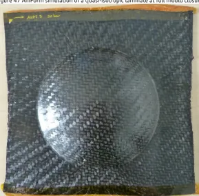 Figure 47 AniForm simulation of a  quasi-isotropic laminate at full mould closure