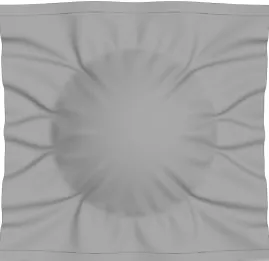 Figure 49 AniForm simulation of a quasi-isotropic laminate at 7 mm mould spacing  