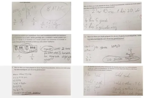 Figure. 2 Control group students' sample problem solutions 