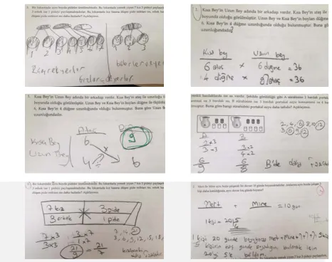 Figure. 1 Experimental group students' sample problem solutions 
