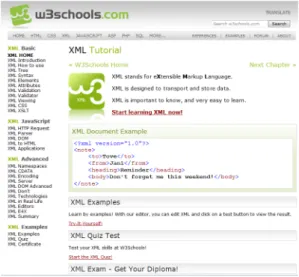 Figure 6: w3schools – XML tutorial  http://www.w3schools.com/xml/default.asp 