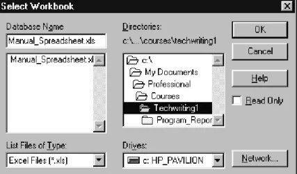 Figure 2-4   The ODBC Select Workbook Dialog Box 