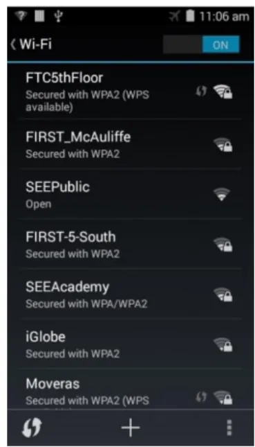 Figure 23 - Select your wireless network from the Wi-Fi activity. 