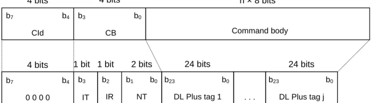 Figure 8: Structure of the DL Plus tags command  The following definitions apply: 