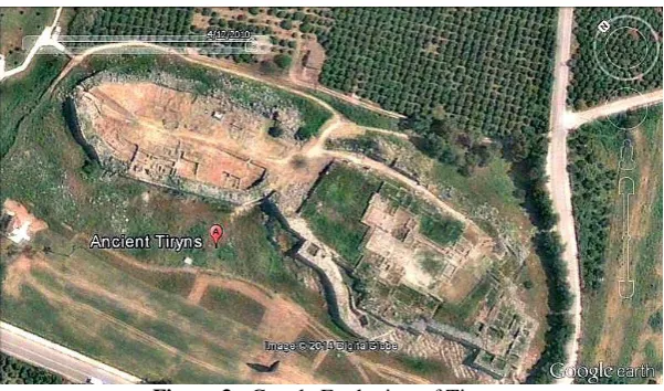 Figure 3 - Google Earth view of Tiryns. 