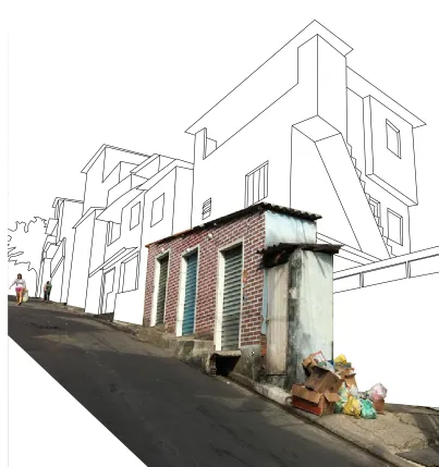 Figure 5: —ENDURING CONFLICTS— Small candy and electronic shops are built in the narrow width of the sidewalk